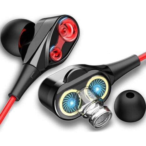 Dynamic stereo headset with microphone 3.5mm microphone coil in-ear mobile phone computer universal game music HIFI headset
