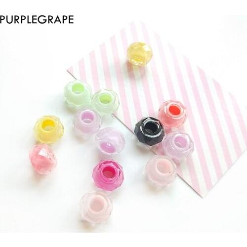 DIY handmade earrings accessories jewelry hair fashion perforated beads transparent jelly color mixed 14mm 10pcs