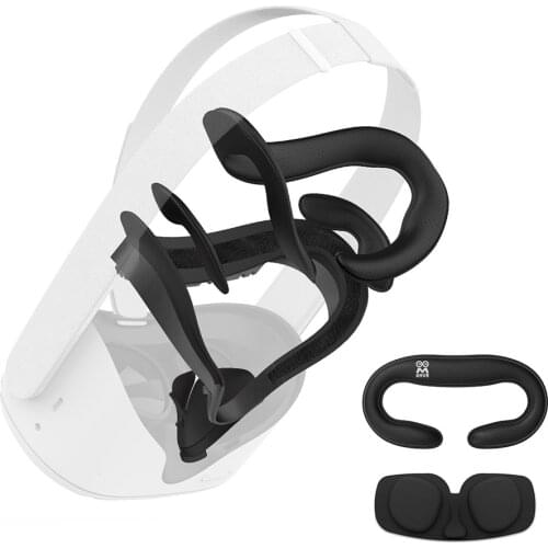 For Oculus Ques 2 Accessories 6Pcs ​Kits VR Glasses Eye Mask PU Leather Face Light Blocking Nose Pad Protection Cotton Cover Pad