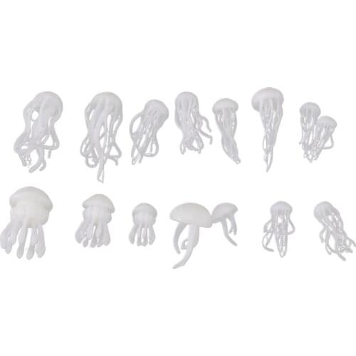 16 Pcs/set Epoxy Filling Material Crystal Ocean Resin 3D Mini Jellyfish Modeling DIY Craft Accessories Decoration UV Filler