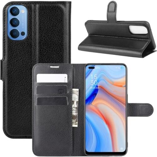 For OPPO Reno 4 5G Case Flip Case For OPPO Reno 4 5G High Quality Leather Stand Cover With Card Holder For OPPO Reno 4 5G
