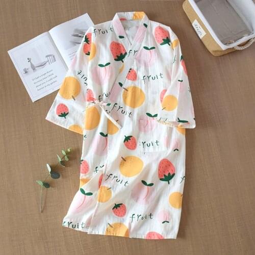 Summer Bathrobe Women Cotton Gauze Robes Kimono Pajamas Sexy V-Neck Dressing Gowns Long Night Wear Sleepwear Female Home Dress