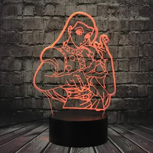 Hunter x Hunter Theme Illumi Zoldyck Girl Figure Comic 3D Optical LED Night LIGHT For Boy Room Table Lamp Holiday toy Teens