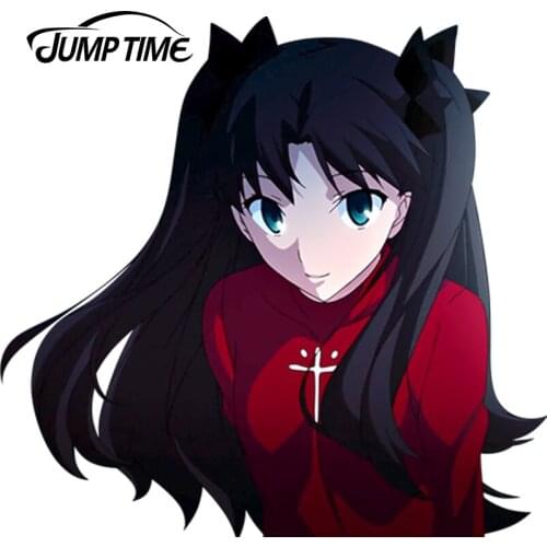 JumpTime 13cm x 12.5cm 3D Car Stying Anime Vinyl Sticker for Rear Windshield Car Sticker Lovely Girl Graphics JDM