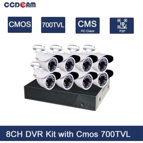 CCDCAM Security 8ch cctv camera dvr kit with 8 channel ahd dvr surveillance cmos 700tvl outdoor camera