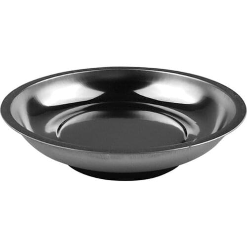 Circle Stainless Steel Magnetic Parts Bowl Tool Tray Nuts Bolts Screws Part Tray Magnetic Parts Plate Silver 3 inches
