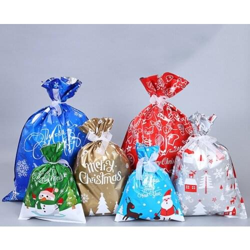 Santa Claus Christmas Gift Bags Merry Christmas Decoration for Home Christmas Sacks Candy Bag Xmas Kids Gift Happy New Year