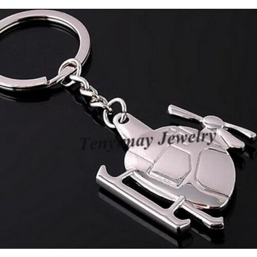 Fashion Alloy Keyrings Metal Helicopter Keychain For Promotion Gift 20pcs/Lot Free Shipping