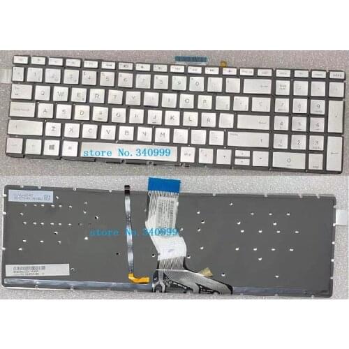 New Spanish For HP 250 255 G6 Envy X360 15-BW 15-BR 15-BP 15-BS SP Backlight Silver Laptop Keyboard