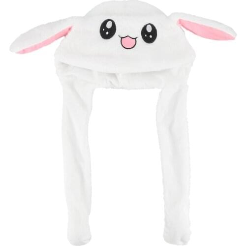 2021 New Rabbit Womens Hat Beanie Plush Can Moving Bunny Ears Hat with Shine Earflaps Movable Ears Hat for Women/Child/Girls