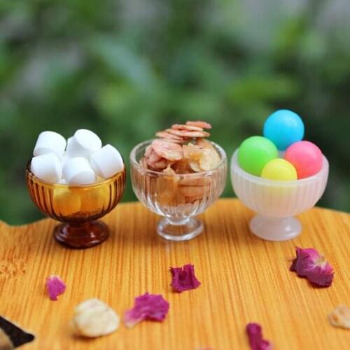New Hot！1:12 Dollhouse Miniature Glass Bottle Candy Jar Jelly Cup Desserts Drink Cup Toy