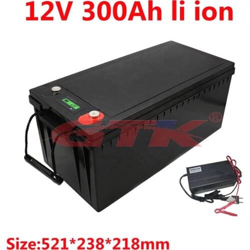 Rechargeable 12V 300Ah Lithium li ion battery pack for Solar Solar energy storage system/electric boat/RV/solar panel+20Acharger