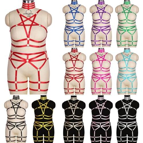 Full Strappy Harness Set Gothic Garter Belt Women Stocking Belt Body Bondage Suspenders Plus Size Harness Fashion Sexy Lingerie