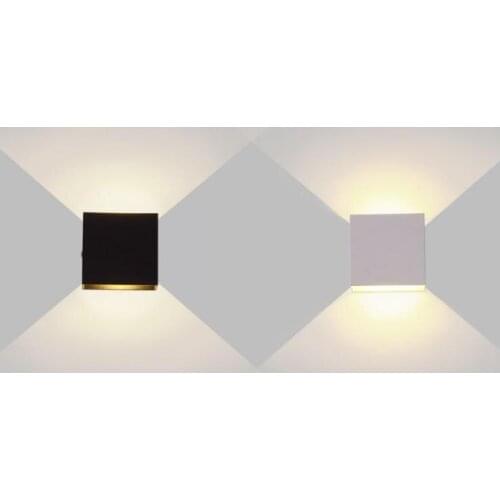 6W Bedside Wall Lamp Aluminium Simple Style Wall Light Rail Project Square LED Wall Lamp Bedside Room Bedroom Wall Decor Arts