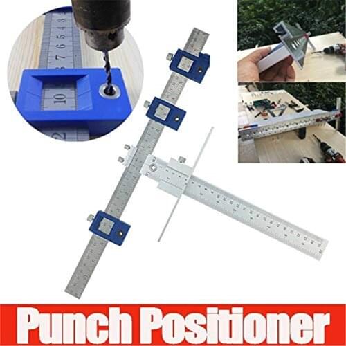 Adjustable Punch Locator Cabinet Hardware Jig Aluminum Alloy Template Wood Drilling Dowelling Guide for Door Drawer Handle Knob