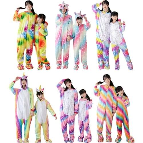 Family Look Christmas Pajamas Unicorn Onesie for Girls Matching Family Outfits Boy Clothing Sets Woman Pajama Kids Sleepwear