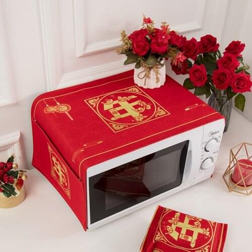 Nordic style Cotton and hemp Chinese New Year Microwave oven dust cover Cobertura para beterraba Cubierta de polvo para horno