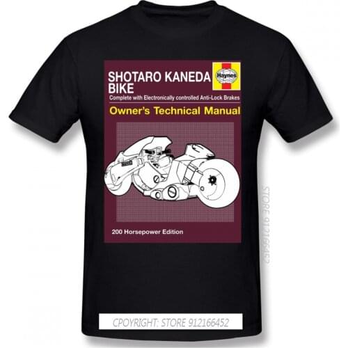 Bike TShirt Men Clothes Hot Sale Akira Biker Gang Shotaro Kaneda Takashi Animated Film 100% Cotton Crew Neck Casual T-Shirt