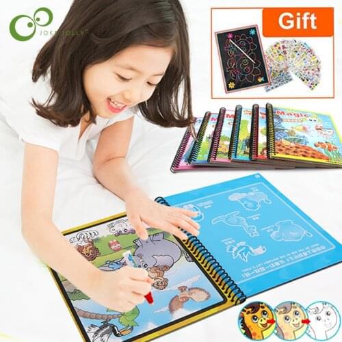 Magic Water Drawing Book Coloring Book Doodle Magic Pen Painting Drawing Board Kids Toys Birthday Christmas New Year Gift GYH