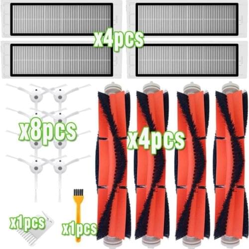 4* HEPA Filter + 8* Side Brush + 2*Main Brush for Xiaomi MI Robot Vacuum 2 Roborock S50 Vacuum Cleaner Parts Accessories replace