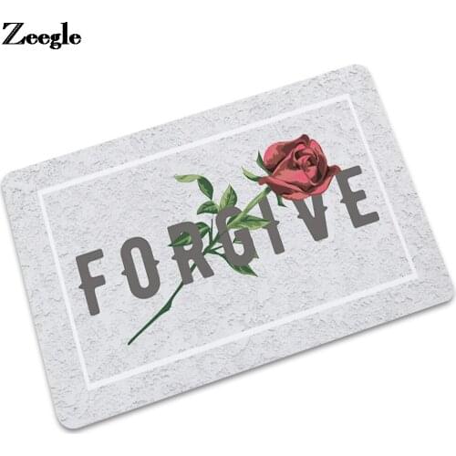 Zeegle Dustproof Rubber Floor Mat Anti-Slip Entrance Door Printed Bedroom Bedside Foot Mat Outdoor Doormat Child Bedroom Carpet