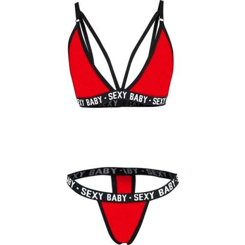 Ladies Letter Print Lingerie Underpants G-String Letter Set Gauze Underwear Sensual Bikini Panties Women трусы женские