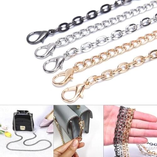 1PCS Replacement Chain Strap Bag Handle Shoulder Cross Body Handbags Chain Strap Gold/Black/White Metal link Clasp Purse Chain