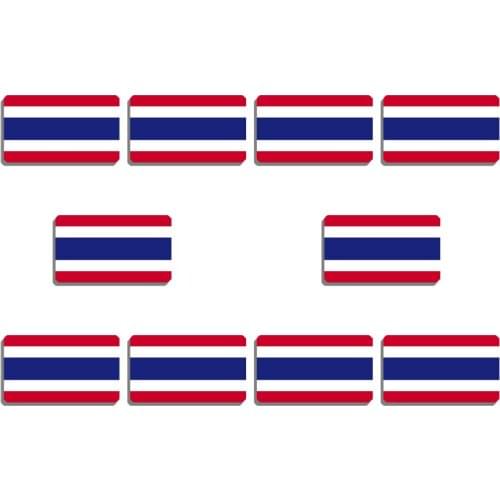 10Pcs/Set Thailand National Flag Brooch For Women And Men Vintage Pin Hat Clothes Accessories Acrylic Patriotic Badges