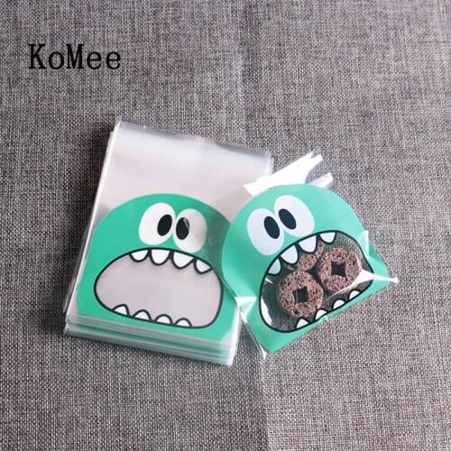 100ps/set 7x7cm Cute Self-adhesive Gift Food Packing bags Green Small Biscuit bags Cookie Packaging Lace Candy Plastic Bags
