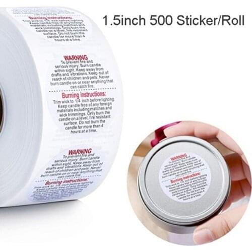 1000pieces Candle Warning Labels Candle Jar Container Stickers Candle Making Kit M68E