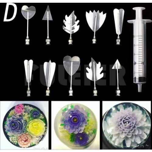 11pcs/set high quality Gelatin Art cake Tools,3D professional Flower Art cake jelly making tool Nozzles Pastry Syringe