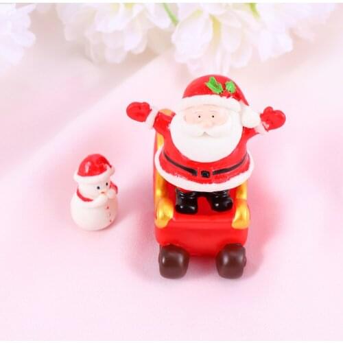 12pcs Christmas Micro-landscape Ornaments Christmas Mini Desktop Ornaments Creative Christmas Resin Crafts Mini Santas Snowman E