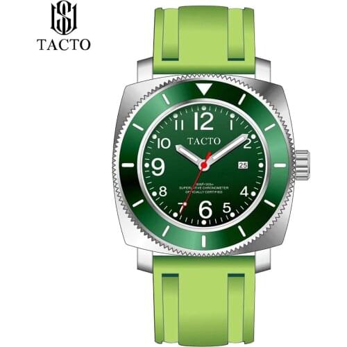 2020 Mens Watches Top Brand Luxury TACTO Sports Watches Steel Case Rubber Strap Rotated Military Wrist Watch Relogios Masculinos