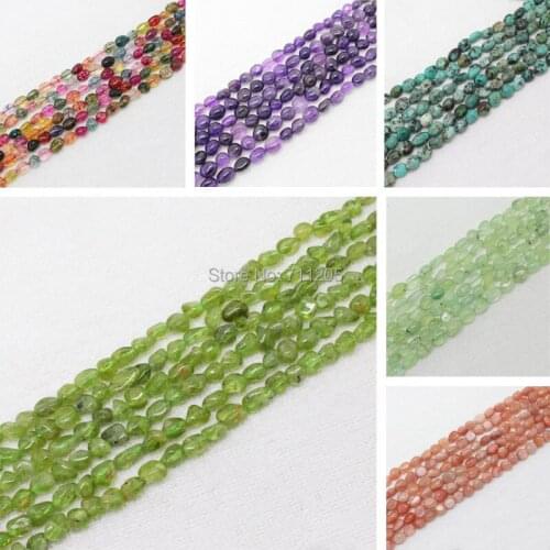 5-8mm Natural Stone Freeform Loose Beads 15"/38cm,Min. Order is $10,we provide mixed wholesale for all items