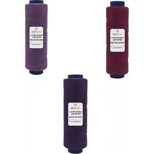 Aker Waxed Rope Magenta Purple 1.0mm Saddler Yarn (Oil İp) 100 m Akeriplik 100 Meters Hand Sewing Lanyard Leather Dikişi Cord Craft