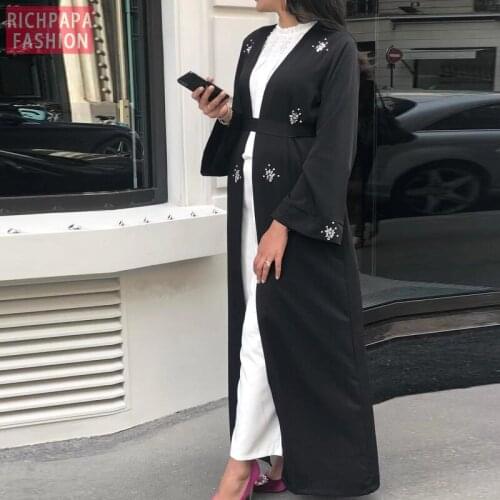 Black Abaya Kimono Hijab Muslim Dress Kaftan Dubai Turkey Abayas For Women Caftan Robe Femme Musulman Islamic Prayer Clothes