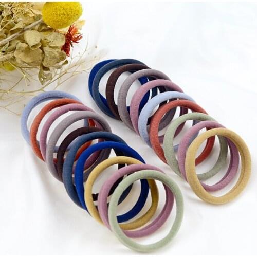 20 Pcs Stretchy Hair Elastics Women Neutral Color Hair Ties Girls' Ponytail Holder