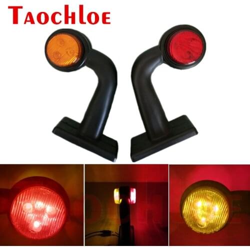 2Pcs 12V 24V Truck Trailer Tractor Parking Lights Red Amber Position Signal Lamp Rear Side Marler LED Light