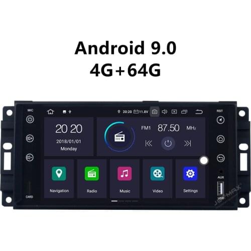 JSTMAX 7'' Android 9.0 4G + 64G ISP Screen Car DVD Radio Stereo GPS Player For Jeep Chrysler Dodge Commander Grand Cherokee