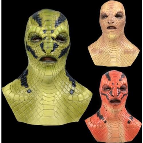 Latex Viper Halloween Cosplay Mask Scary Snake Party Costume Masks Adult one size Props