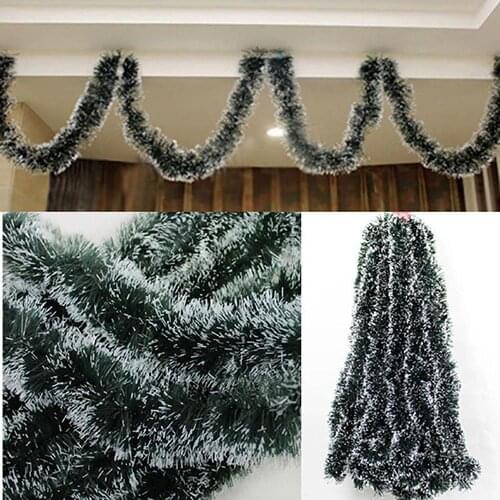 2m Xmas Tree Ribbon Bar Xmas Tree Ornament Home Party Christmas Garland Decor Tree Ornaments Green Cane Tinsel Party Supplies