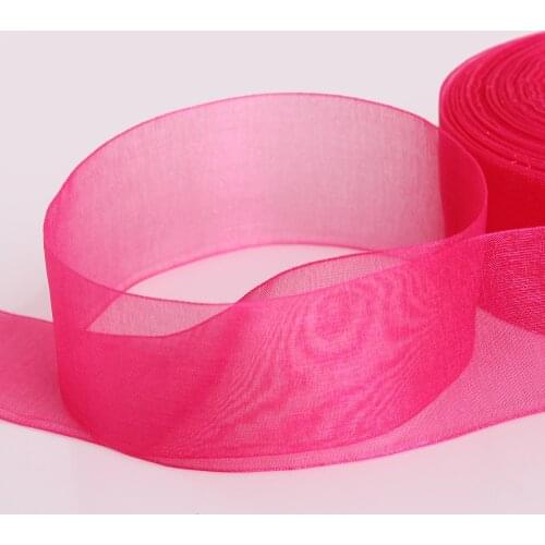 20/50yards/lot) (6mm-38mm) Fuchsia Organza Ribbons Wholesale Gift Wrapping Decoration Christmas Ribbons
