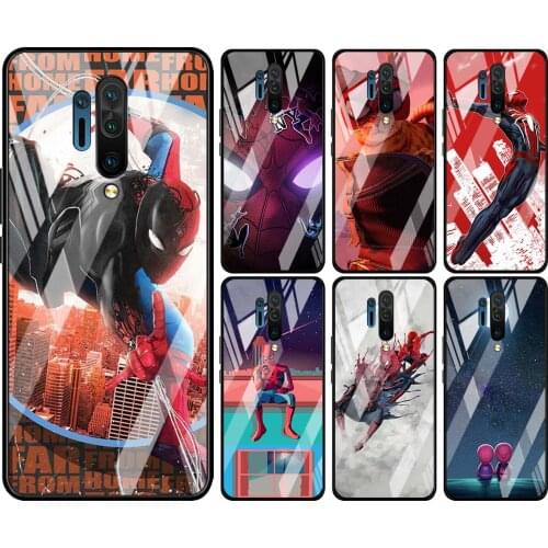 Tempered Glass Hot New Shell Luxury Cover Marvel Spider-Man For Oneplus 7 7T 8 Z 8 8T 9 9R Nord PRO 5G Phone Case
