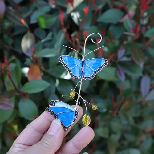 3D Metal Butterfly Exquisite Home Window Hanging Yard Decoration Crafts Outdoor Garden Home Wall Ornament