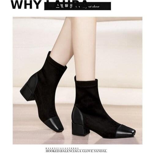 Fashion womens winter boots womens high heels for womens party wedding basic shoes women black bare-toed shoes