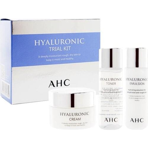 AHC Hyaluronic Trial Kit ( Toner 30ml+ Emulsion 30ml+ Cream 10ml ) Anti Wrinkle Lift Firming Esseence SkinCare MoisturizingCream