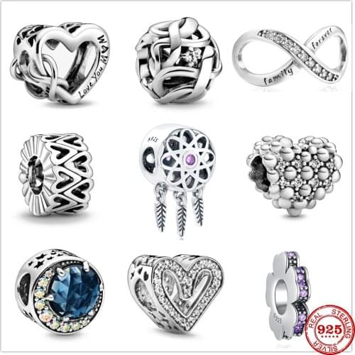 2020 New Love You Mum Infinity Heart Freehand Charm Bead fit Original Pandora charms silver 925 Bracelet Pulsera Women Berloque