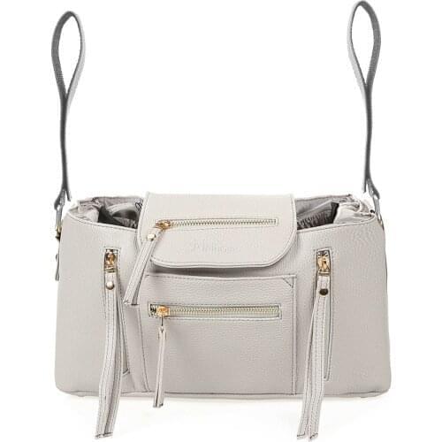 PU Vegan Leather Stroller Organizer Storage Diaper insulated cup Holder Bag for mom and baby accessories Motheric