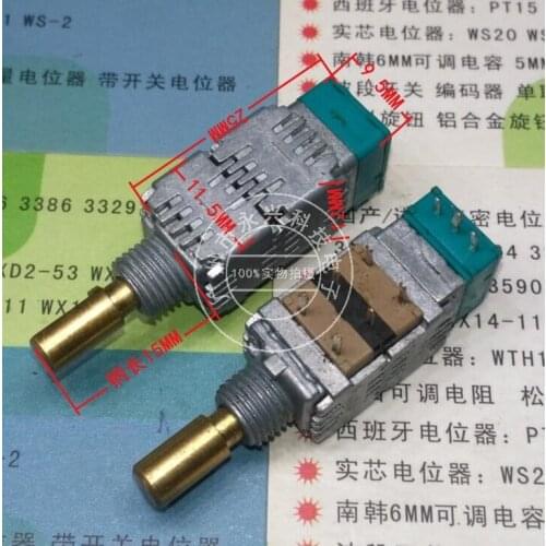 Original new 100% RK09 W50K with press fever volume potentiometer 9pin handle 15mm with midpoint (SWITCH)