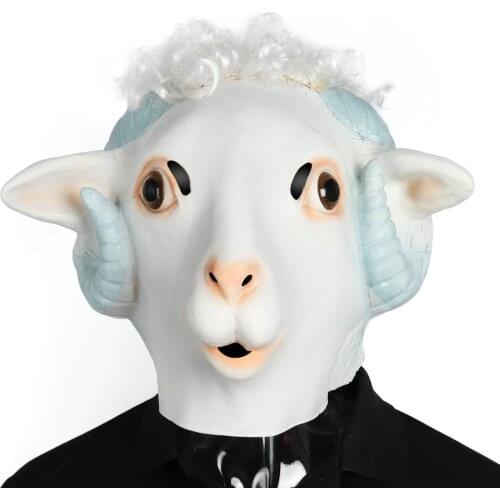Alpaca Animal Mask Realistic Goat Angel Full Face Masks Masquerade Party Halloween Costume Ball Girls Cosplay Props